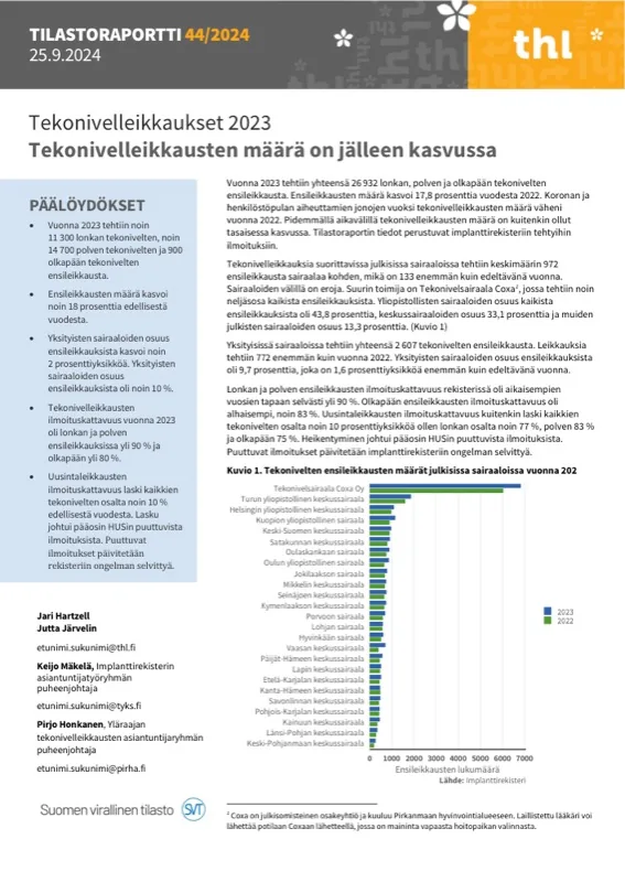 THL Tekonivelleikkaukset 2023